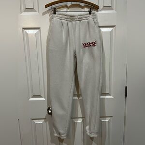 Forever 21 White “222” angle numbers sweatpants